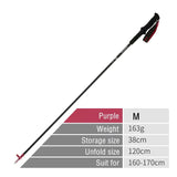 Opvouwbare carbonfiber trekkingstokken met EVA-handgreep en wolfraamstalen punt