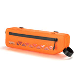 Regenbestendige fietsframetas met grote capaciteit voor de voorste buis, gemonteerd op de fiets