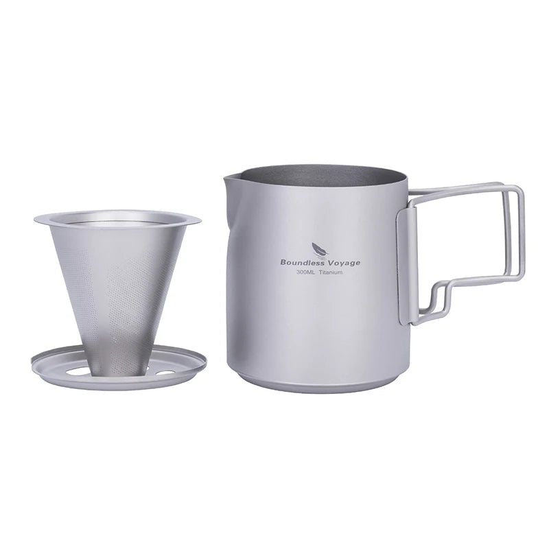 Titanium Pour-Over Koffiebeker met Afneembaar Filter