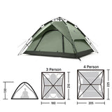 Automatische draagbare vis- en kampeertent voor 3 of 4 personen