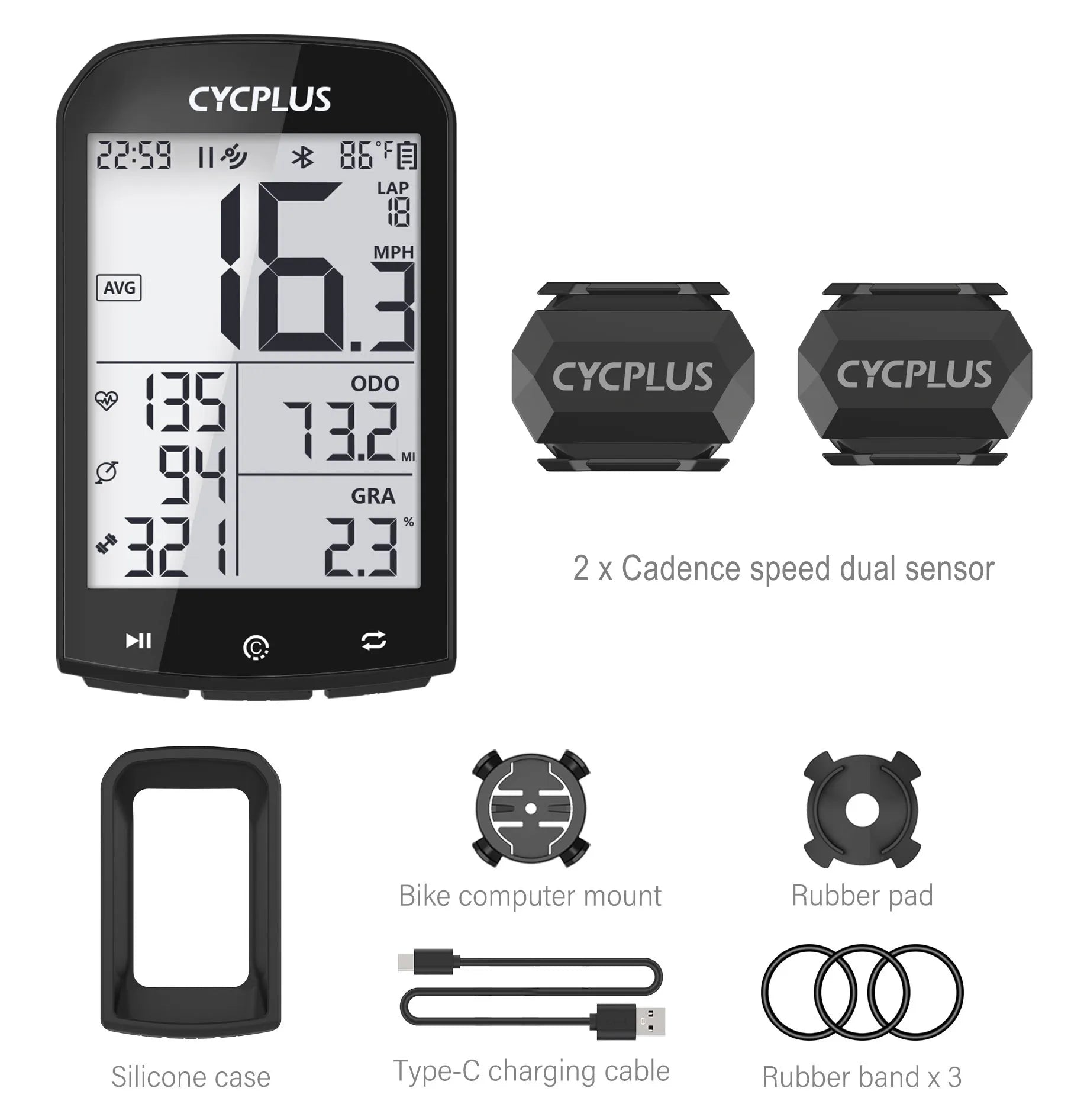 M1 Fietscomputer met GPS & Snelheidsmeter - Pack Away