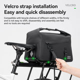 Waterdichte fiets bagagedrager-trunktas met grote capaciteit voor reizen, gemonteerd op de achterdrager