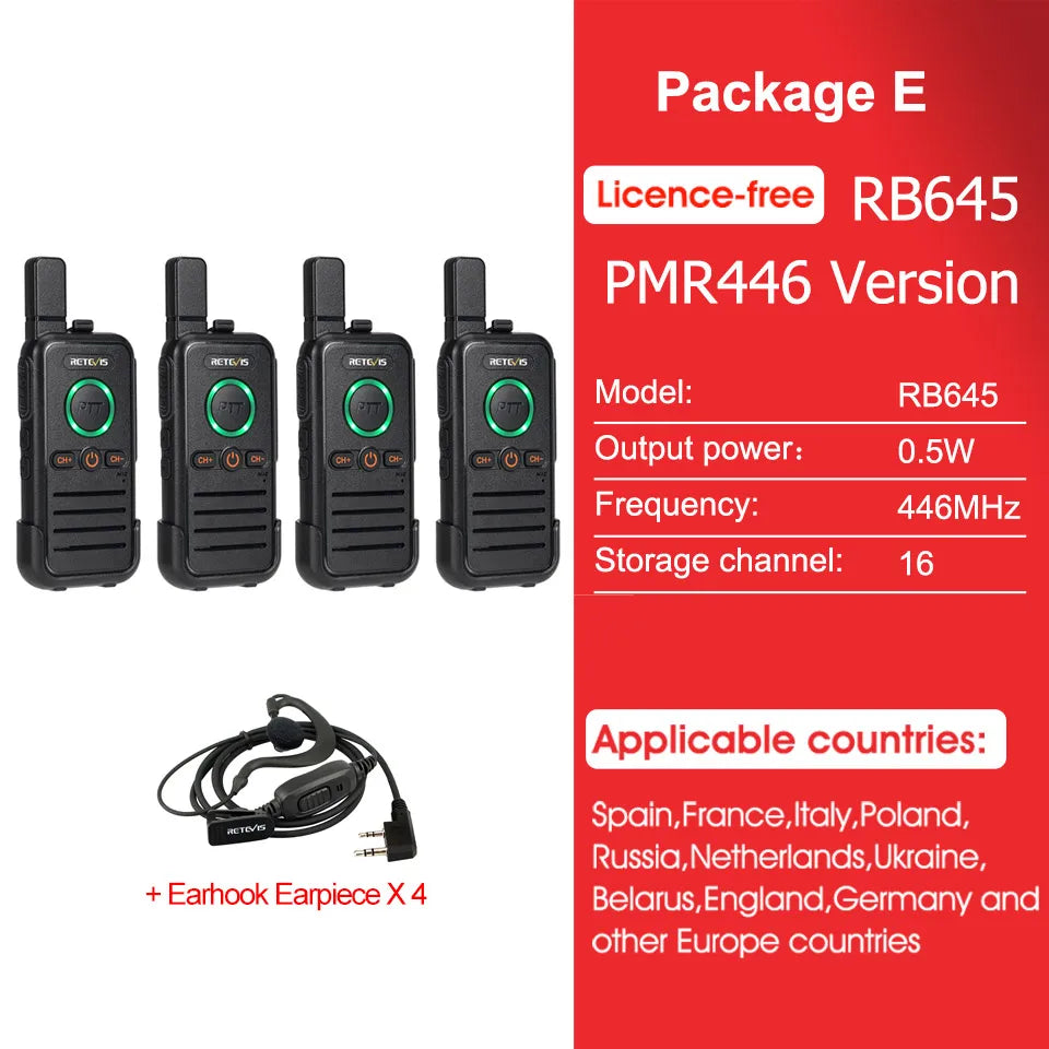 RB645 Walkie Talkie - Pack Away
