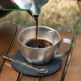 Titanium Dubbelwandige Koffiekop Met Lepel