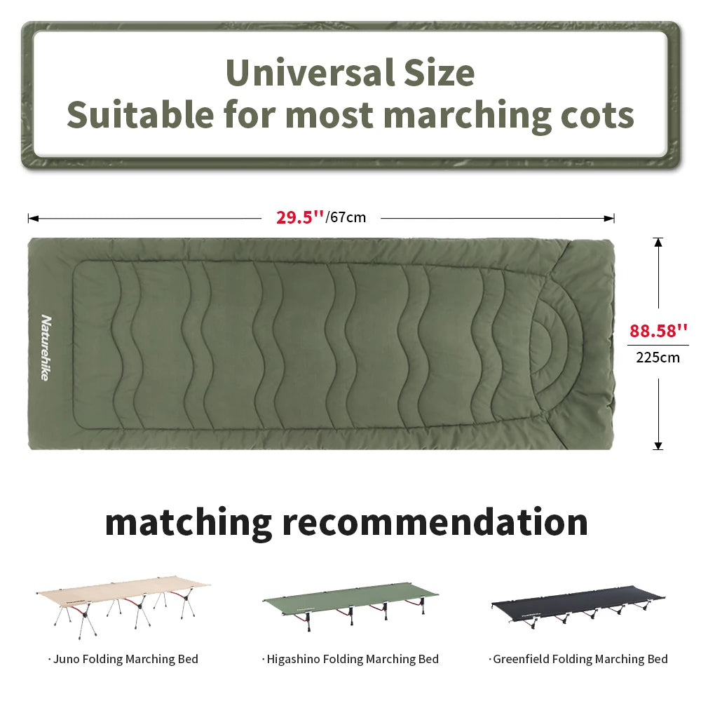 190×67 cm draagbare outdoor warmtemat met fluwelen oppervlak in groen