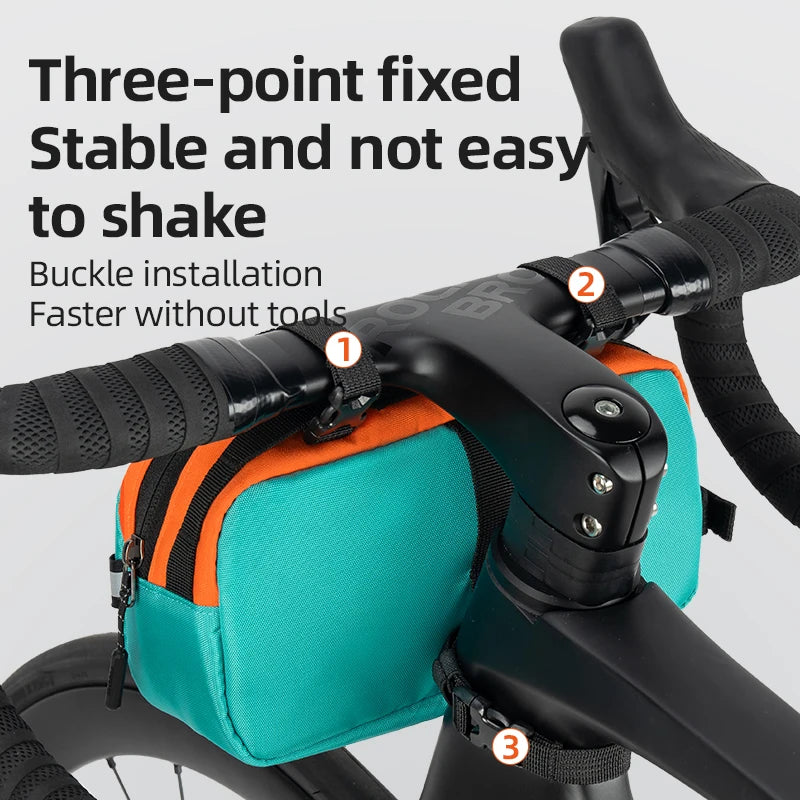 2,5L fiets stuurtas die ook als schouder- en crossbodytas te gebruiken is, met klep