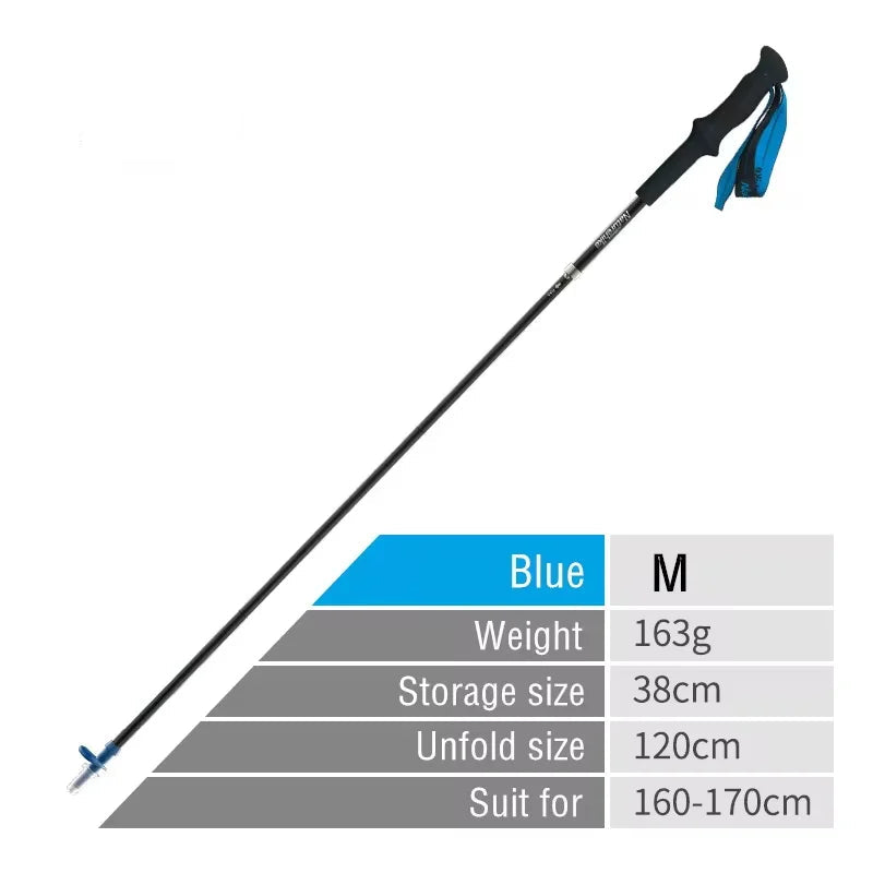 Opvouwbare carbonfiber trekkingstokken met EVA-handgreep en wolfraamstalen punt