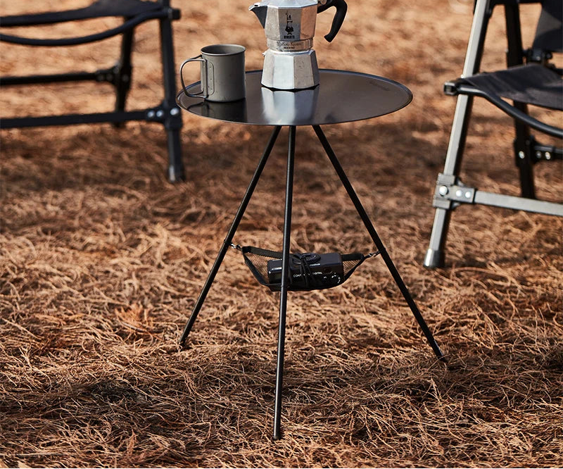 Draagbare ronde campingtafel voor buiten, gemaakt van aluminiumlegering en polyester