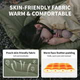 190×67 cm draagbare outdoor warmtemat met fluwelen oppervlak in groen