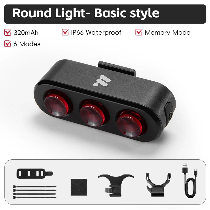 Slim Fietsachterlicht - Optionele Remsensor, Auto Start/Stop