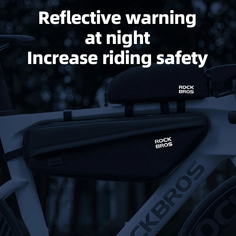 Regenbestendige fietsframetas voor de bovenbuis, gemonteerd op de fiets